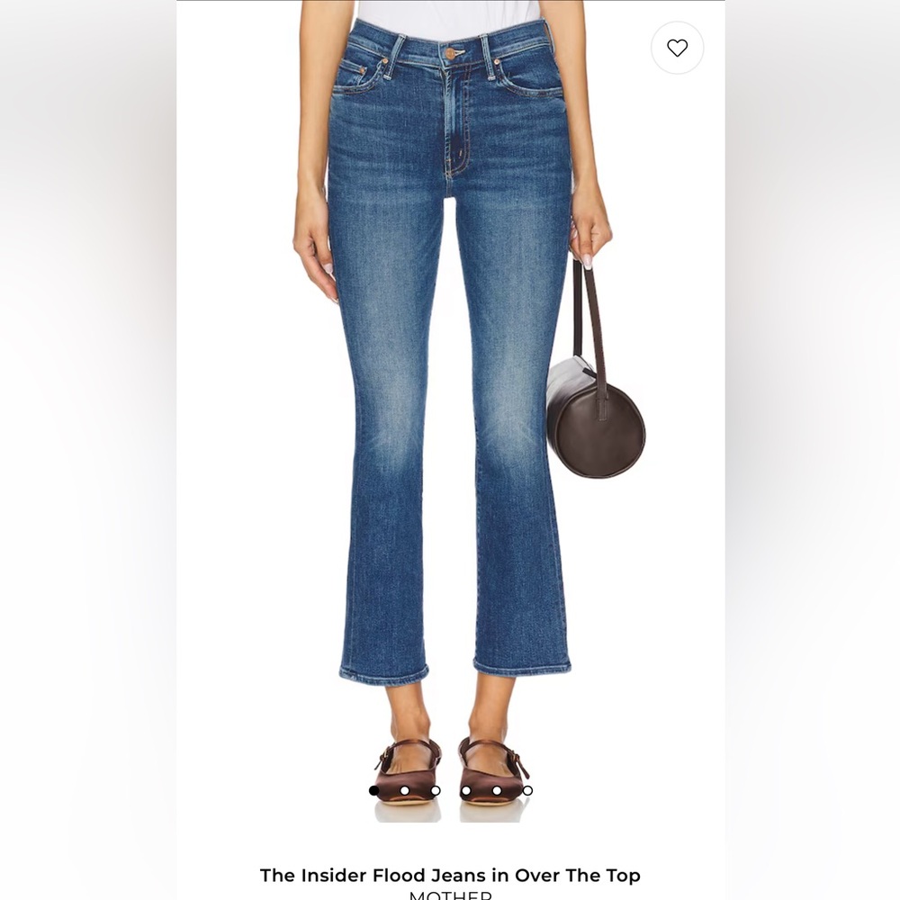 MOTHER Insider Flood Over the Top Mid-Rise Cropped Flare Jeans